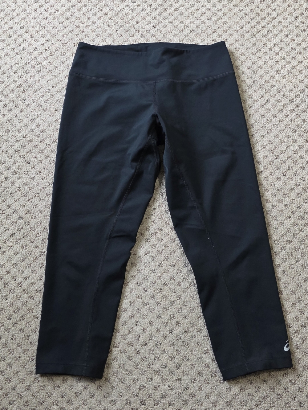 Asics Black Capri Leggings with Logo